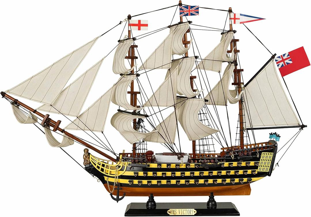 SAILINGSTORY Wooden Model Ship HMS Victory 1/100 Scale Replica Naval Warship Decor