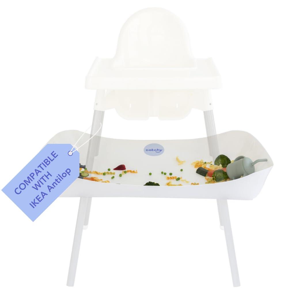 CATCHY - Food Catcher - Compatible with IKEA Antilop High Chair + 11 Other High Chairs - Highchair Sold Separately - Baby & Toddler Food & Mess Catcher - Under High Chair Accessory (For IKEA Antilop, White)