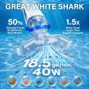 Sharkswell (2026 Upgraded) Cordless Pool Vacuum with Telescopic Pole | 60 Min Powerful Suction & Large Head, Rechargeable Handheld Cleaner for Above Ground Pools, Inground Pools, Hot Tubs, and Spa