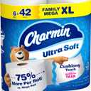 Charmin Ultra Soft Cushiony Touch Toilet Paper, 6 Family Mega XL Rolls = 42 Regular Rolls