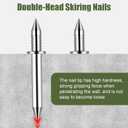 600 pcs Hardware Nails Double-Headed Skirting Nails with 6 Sleeve Tools - Invisible Seamless Baseboard Installation Nails for Trim & Boards, 2-Sided Design (Value Pack)