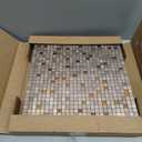 XUANINY 10-Piece Peel and Stick Backsplash for Kitchen Aluminum 3D Wall Sticker Panel Self-Adhesive Metal Mosaic Tile (11.41"x11.41" Bronze)