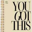 Yhtrg You Got This Inspirational Notebooks Journal, Brown Motivational Spiral Journal Notebook for Women, Brown Motivational Positive Notebooks for Office School Supplies, 5.5x8.3 Inch