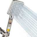 Cobbe Filtered Shower Head with Handheld, High Pressure 6 Spray Mode Showerhead with Filters, Water Softener Filters Beads for Hard Water - Remove Chlorine - Reduces Dry Itchy Skin, Brushed Nickel