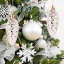 ABOOFAN 10pcs Pinecone Christmas Ornaments Large Glass Pine Cone Hanging Ornaments for Xmas Tree DIY Crafts Fall Thanksgiving Day Decoration