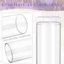 24 Pcs Hurricane Candle Holder Sleeve, H:14" D:2.5" Bottomless Glass Cylinder Candleholder Tall Clear Glass Cylinder Open Both Ends, Chimney Tube Cover, Open Ended Candle Shade