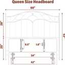 Merronix Queen Size Adjustable Metal Headboard Only, White
Vintage style for bed frame, Sturdy and stable, easy assembly, Adjustable height for bedroom