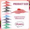 Cutecrop 10 Pairs Gingham Shoe Laces Fashion Soft Checkered Ribbon Shoelaces Colorful Organza Shoe Ties for Women 47in Long
