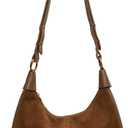 Suede Bags for Women Trendy Suede Purses Hobo Half Moon Crossbody Bag