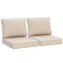 AAAAAcessories Outdoor Deep Seat Cushions, Waterproof, Fade-Resistant Patio Furniture Replacement Cushions, 24" x 24" x 5", Set of 2, Beige