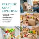 MUCHII 57 LB 50 Count Kraft Paper Bags, Large Brown Paper Grocery Bags for Storage, Shopping