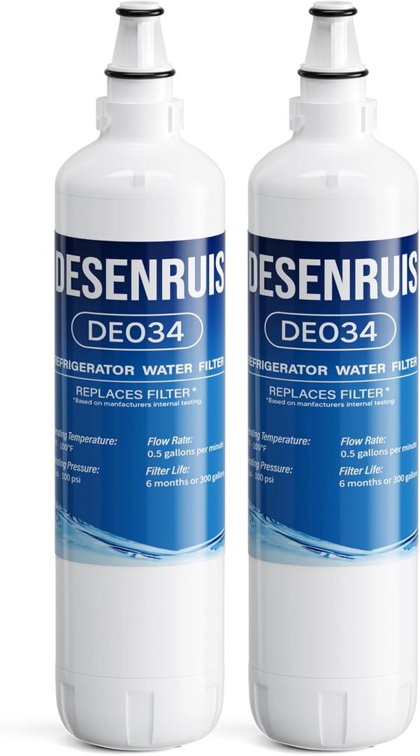 7012333 Compatible with Sub-Zero 7012333 Water Filter, Sub-ZeroUC-151, UC-15I, UC-15IO, UC-15IP, UC-15,UC-151P, Improves the Smell and Taste of Water, Pack of 2, By DESENRUIS