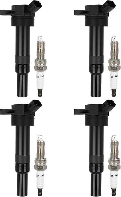 ECCPP UF651 4 ignition coils with 4 iridium Spark Plugs for Hyundai for Kia Elantra Tucson Forte Soul 2011 2012 2013 2014 2015 2016 2017 2018 2019 1.8L 2.0L L4 UF651 C1804