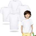 4 Pack Toddler Blank Sublimation T-Shirt,Modal Crew Neck Short Sleeve, T-Shirt for Kids Baby Children, Size 3T, White