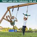 YAMIPROBI Swing Spins Set: 360 Handle Twist-Spin Flips Toy - Slackline Attachments Activate Play Powers - Accessories for Kids' Playground and Backyard Fun, Green