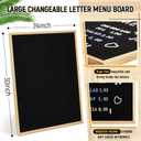 BBTO Large Felt Letter Board Sign 24 x 30 Inch, Changeable Letter Board with Boxes, Large Felt Menu for Restaurant Announcements, Restaurant Menus(2 Pcs,Black)