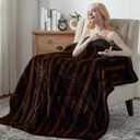 SNUGSUN Heated Throw Blanket Faux Fur & Sherpa, Safe Electric Blanket ETL & FCC Certified, Soft Warm 6 Heating Levels & 4 Hours Auto-Off, Machine Washable, 50"x60" Dark Brown