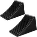 2 Pack Heavy Duty Wheel Chocks, Solid Rubber RV Wheel Chock for Trailers, Black Tire Chocks for Cars, Truck,Travel Trailers, Camper and ATV, 6.5" x 3.6" x 3.7"
