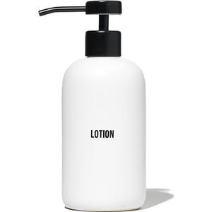 Public Goods Ceramic Lotion Dispenser Pump for Bathroom | Hand & Body Lotion Refill Bottle | Made Stoneware and Black Stainless Steel | 12 Oz Dispenser