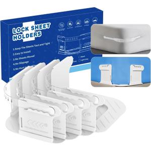 Sheet Holders Heavy Duty Bed Sheet HoldersAnti-Slip Pads for Corners, Secure Bed Sheets Firmly in Place, Heavy Duty Straps for No More Loose Sheets, Easy Installation for All Mattress Sizes