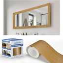27 FT Wood Grain Wallpaper Border, Removable Waterproof Mirror Border Peel and Stick,Bathroom Mirror Frame Border.(Golden Oak) (3.15 Inch x 27 Ft)
