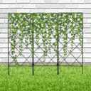 YARNOW Foldable Metal Garden Trellis for Climbing Plants, 23.6 x 20.8 Inch, Wrought Iron Vine Plant Support, Black