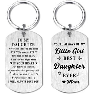 3 x to My Daughter Gifts from Mom Dad - I Love You Daughter - Best Daughter Ever Keychain Gifts for Birthday Graduation Christmas