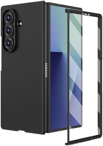 Ruky for Galaxy Z Fold 7 Slim Case, with Built-in Screen Protector Full Body Cover, [Not for Z Fold 6] Support Wireless Charging Hard PC Shockproof Protective Case for Samsung Galaxy Z Fold 7, Black