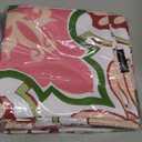 Phantoscope Set of 4 Outdoor Waterproof Throw Pillow Covers, Geometric, Decorative Boho Farmhouse Outdoor Pillows Cushion Case for Home Patio Furniture Tent Sunbrella, Pink/Green Fig 18x18 Inches