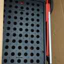 Collapsible Shopping Cart with Wheels, 200 lbs Capacity Grocery Cart on Wheels with Storage Crate, Platform Hand Truck with Foot Brake, Red