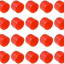 M METERXITY 20 Pack Rubber End Caps - Round Protectors Apply to Outdoor Screws Thread (34mm ID, Red)