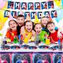 Video Game Machine Party Tableware Set Gaming Theme Decoration Birthday Party Supplies Including Gaming Theme Plates,Tableware,Cups,Paper Towels,Straw,Banners,Tablecloths Etc.