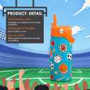 Sport Kids Water Bottle With Straw Lid 12oz Insulated Stainless Steel, Travel Tumbler, Gifts For Boys, Birthday, Christmas, Back To School