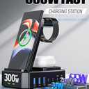 Wireless Charger for Samsung,300W 10 in 1 Wireless Charging Station, 65W USB C Fast Charging Stand for Samsung S25 Ultra/S24/S23/S22/Note 20,Galaxy Watch Ultra7/6/5,Galaxy Buds (Not for Apple Watch)