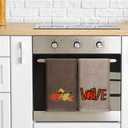 3 Pcs Fall Thanksgiving Hand Towels Embroidered Pumpkin Maple Leaf Bathroom Towels for Fall Bathroom Kitchen Decor Thanksgiving Gift, 29.5 x 13.8 Inch(Dark Brown, Khaki, Beige)