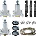 Magorfas 54" Lawn Mower Deck Rebuild Kit for Craftsman/for Husqvarna YTH2454 LGT2654 LGT2554,Include 3 Spindles 187292 192870, 3 Pulleys 129861, 3 Blades 187256, 1 147 1/2" Deck Belt 196103