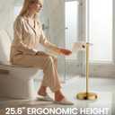Freestanding Toilet Paper Holder Stand, 4.57 LB Weighted Base Toilet Paper Stand with Pivoting Arm, 304 Stainless Steel Floor Toilet Roll Holder No Drilling, 25.6 Inch, Gold