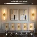 8000mAh Wireless Wall Sconces with Remote Control, Battery Operated Wall Sconce Set of 2 with Timer, Gold Rechargeable Dimmable Wall Lights for Living Room Bedroom Hallway Entryway 3000K, 20.5 Inch, 2 Pack