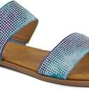 Sugar Women's Slide Sandals – Stylish Slip-On Flats for Casual, Dressy, Beach, or Pool Wear (Blueberry, 10)