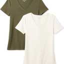 Amazon Essentials Women's Regular-Fit Short-Sleeve T-Shirt (Crewneck and V-Neck Options), Multipacks (L)