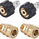 Raincovo Pressure Washer Quick Connect Fittings, M22 14mm to 3/8 Inch Hose Adapter, 4 Pieces