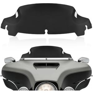 Black 7" Motorcycle Wave Windshield Windscreen Compatible for 2014-2023 Harley Davidson Touring Street Glide Electra Glide Tri Glide FLHX FLHXU FLHTC FLTR FLTR FLHTK FLHXSE