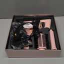 8-in-1 Hair Dryer Brush & Hot Air Styler, 110,000 RPM Blow Dryer Brush Foldable LCD Display, 4 Heat Settings Auto Curler Fast Drying Curling Straightening for Salon & Travel (Pink)