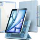 ESR for iPad Air 11 Inch Case M4/M3/M2 (2026/2025/2024), iPad Air 5th/4th Gen Case (2022/2020) 10.9 Inch with Pencil Holder, Removable Magnetic Cover, Vertical Stand, Rebound 360 Series, Sky Blue