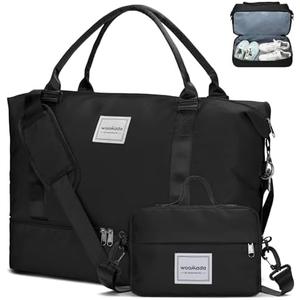 WOOMADA Weekender Overnight Bag for Women, Shoulder Travel Duffel with Shoes Compartment,Gym Bag