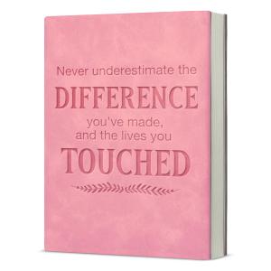 4 x Never Underestimate the Difference You Made Notebook Journal Employee Appreciation Gift, Retirement Gifts for Coworkers Colleagues-Pink