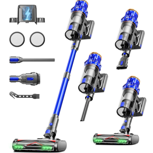Cordless Vacuum Cleaner, Upgraded 650W 55KPA 70Mins Vacuum Cleaners for Home with Self-Standing Vacuum Cleaner Stick, Anti-tangle Wireless Vacuum, OLED Screen 1.8L Cup for Pet Hair/Carpets/All Floor