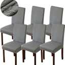 Genina Waterproof Dining Room Chair Covers - Kitchen & Parsons Chairs (Gray, 6 PCS) (Grey)