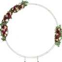 Ling's Moment Wedding Arch Artificial Flowers Ceremony Backdrop 4 Swags of Rose Arbor Centerpieces Decorations, Marsala Blush Red White Outdoor Hanging Party Reception Floral Garland Arrangement Decor