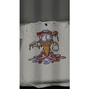 Baseball Life Style 101 Apparel Youth Drip Baseball Boys Kid T-Shirt, Size M, White